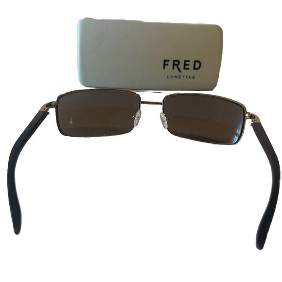 Used FRED LUNETTES Sunglasses for men Ellesmere C2 206 63-16 140 Gold Frame Brow - Picture 4 of 7